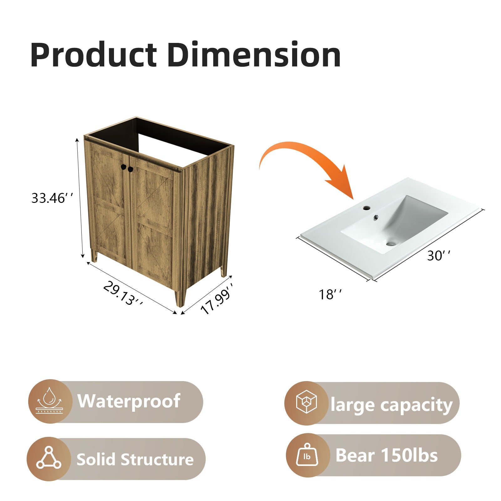 Folding Floor Cabinet With Ceramic Sink - Thumbnail 5