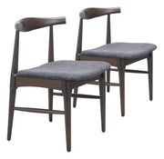 Tuzka - Dining Chair (Set of 2) - Gray / Espresso