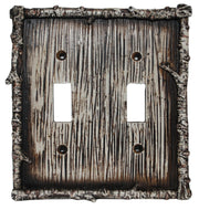 Birch Twig Switch Plate - 5" x 5" Birch Twig Double Wall Switch Plate  - Multi