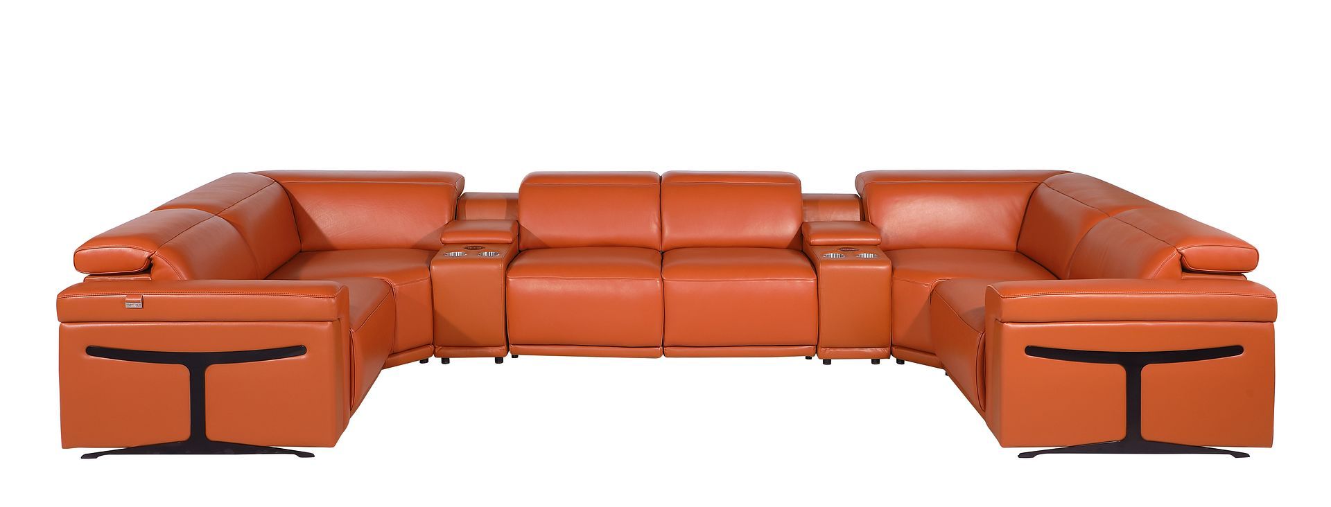 1126 - 8-Piece U-Shaped Sectional Sofa In With 2 Power Recliners & Power Headrests