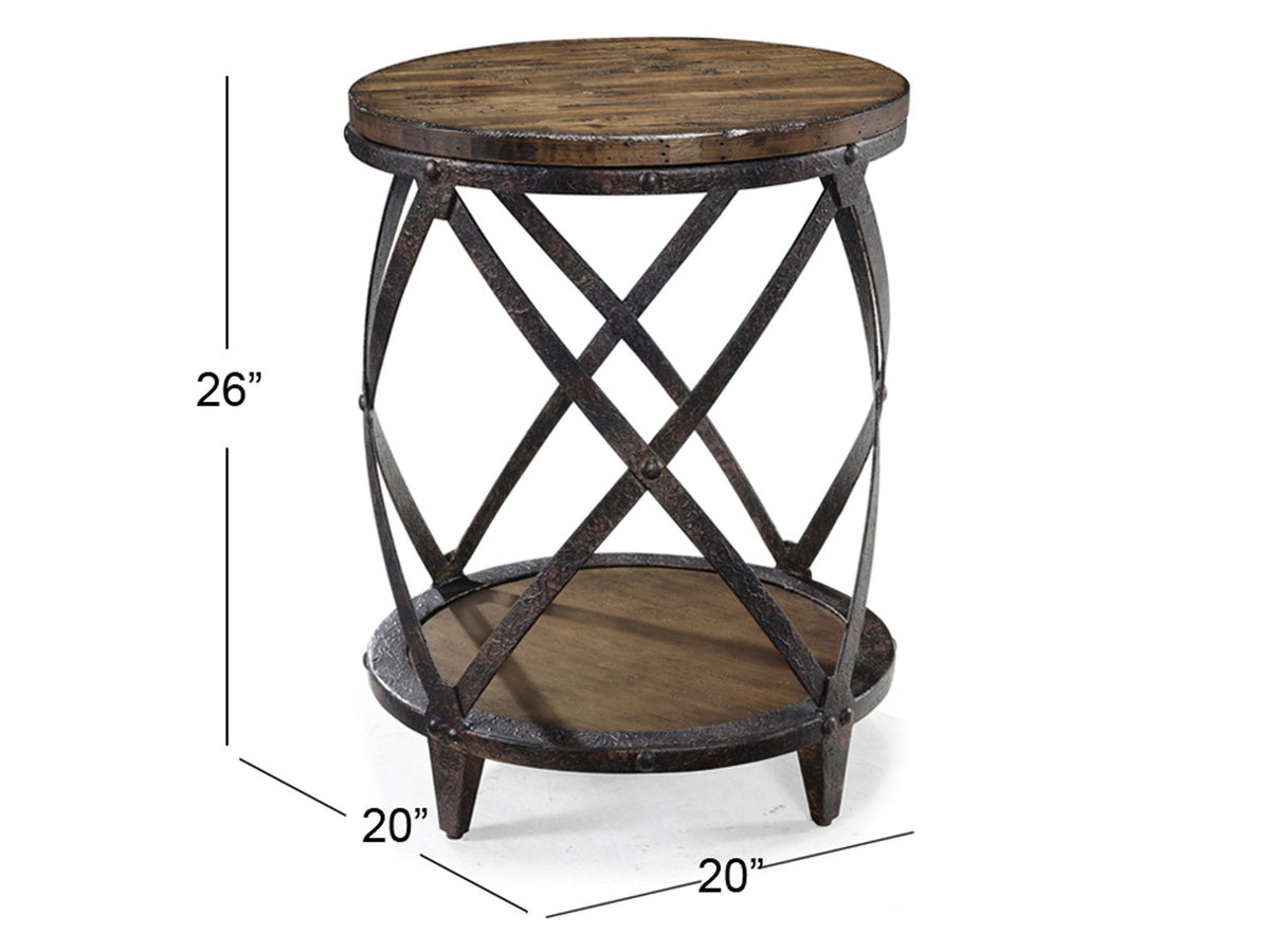 Pinebrook - Round Accent Table - Distressed Natural Pine