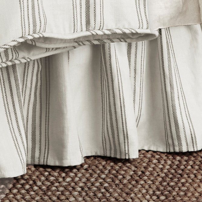 Prescott - King Stripe Bed Skirt - Taupe