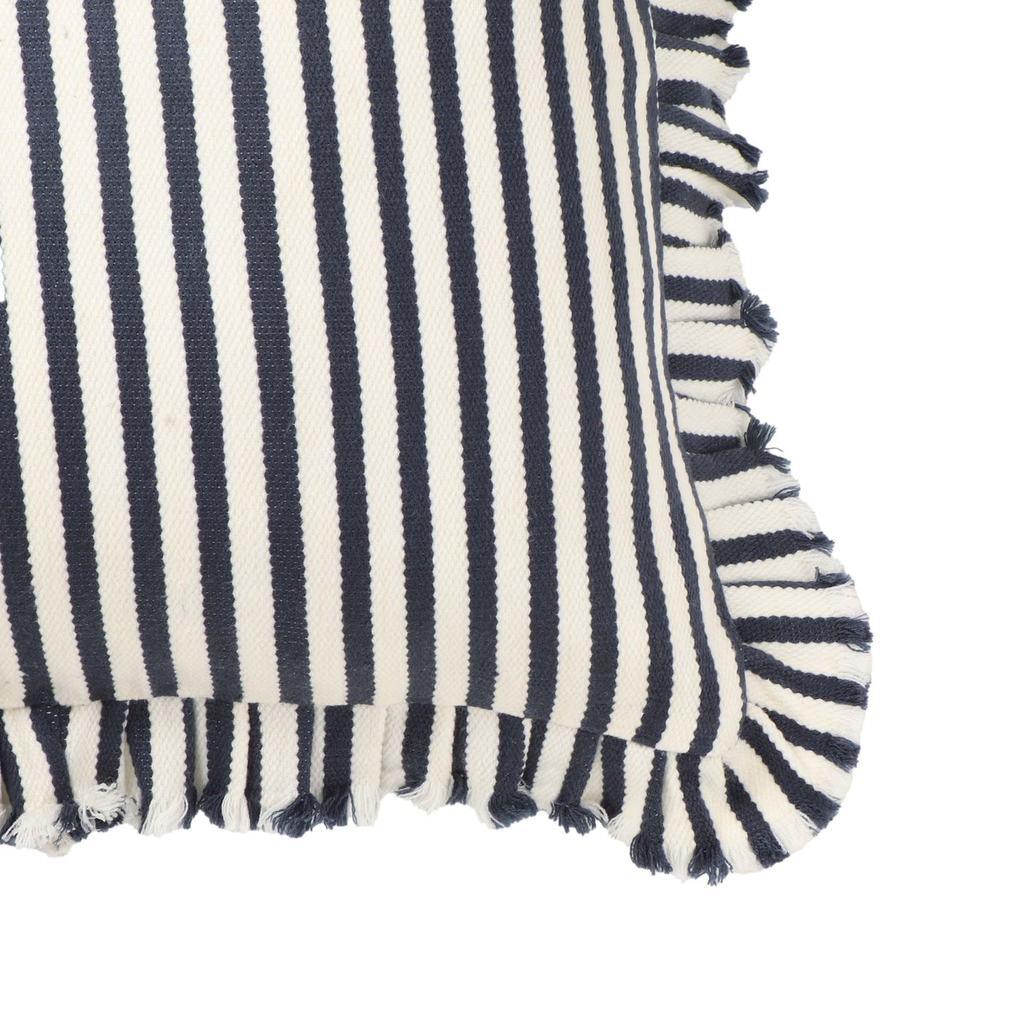 Alessia - 20" Square Striped Ruffle Accent Pillow Cover