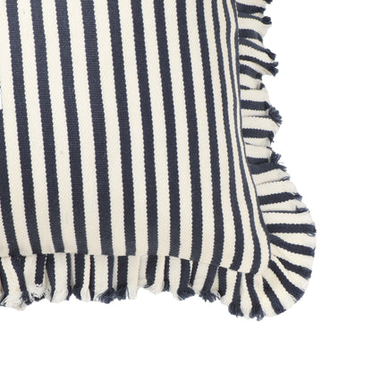 Alessia - 20" Square Striped Ruffle Accent Pillow Cover