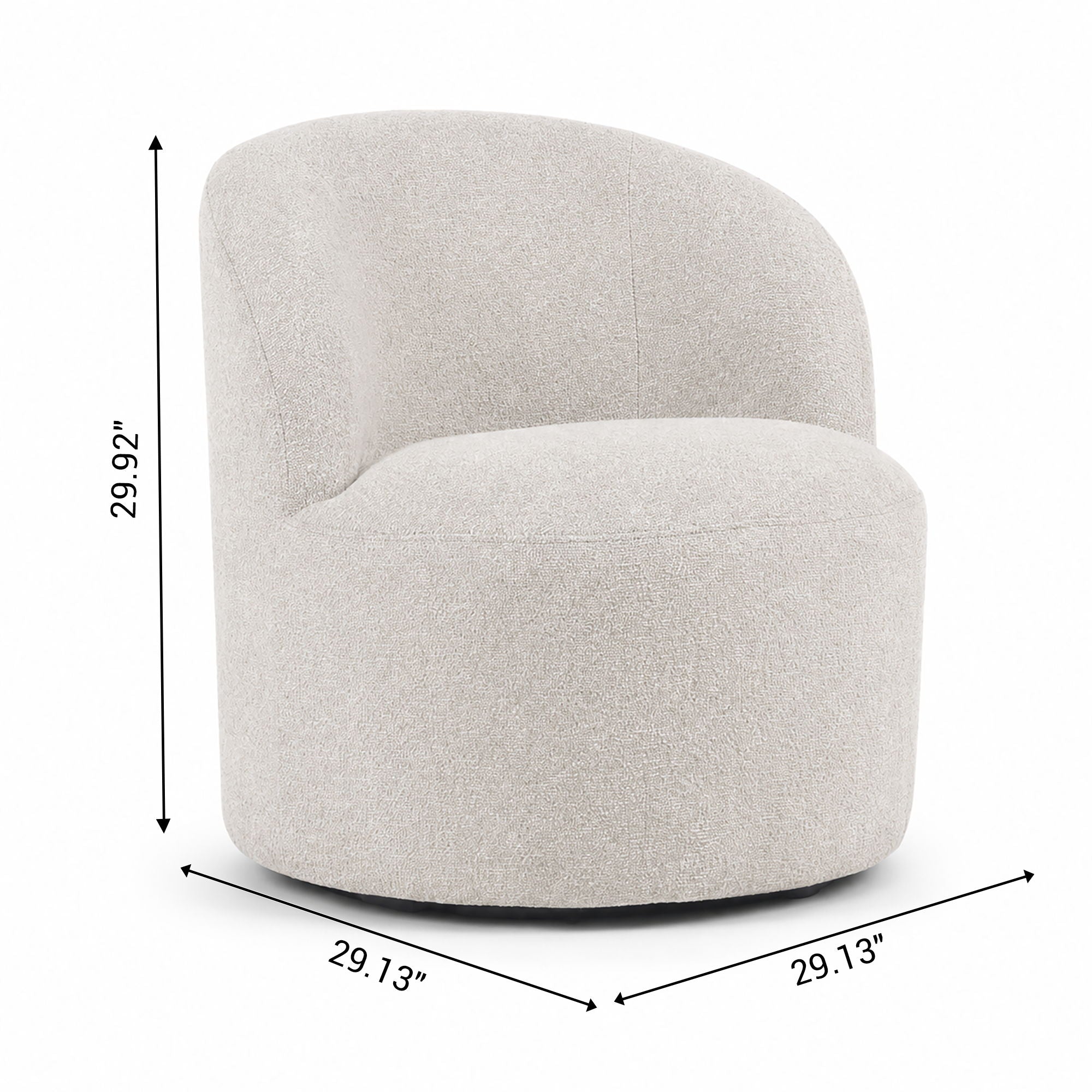 Upholstered Barrel Accent Chair For Living Room - White
