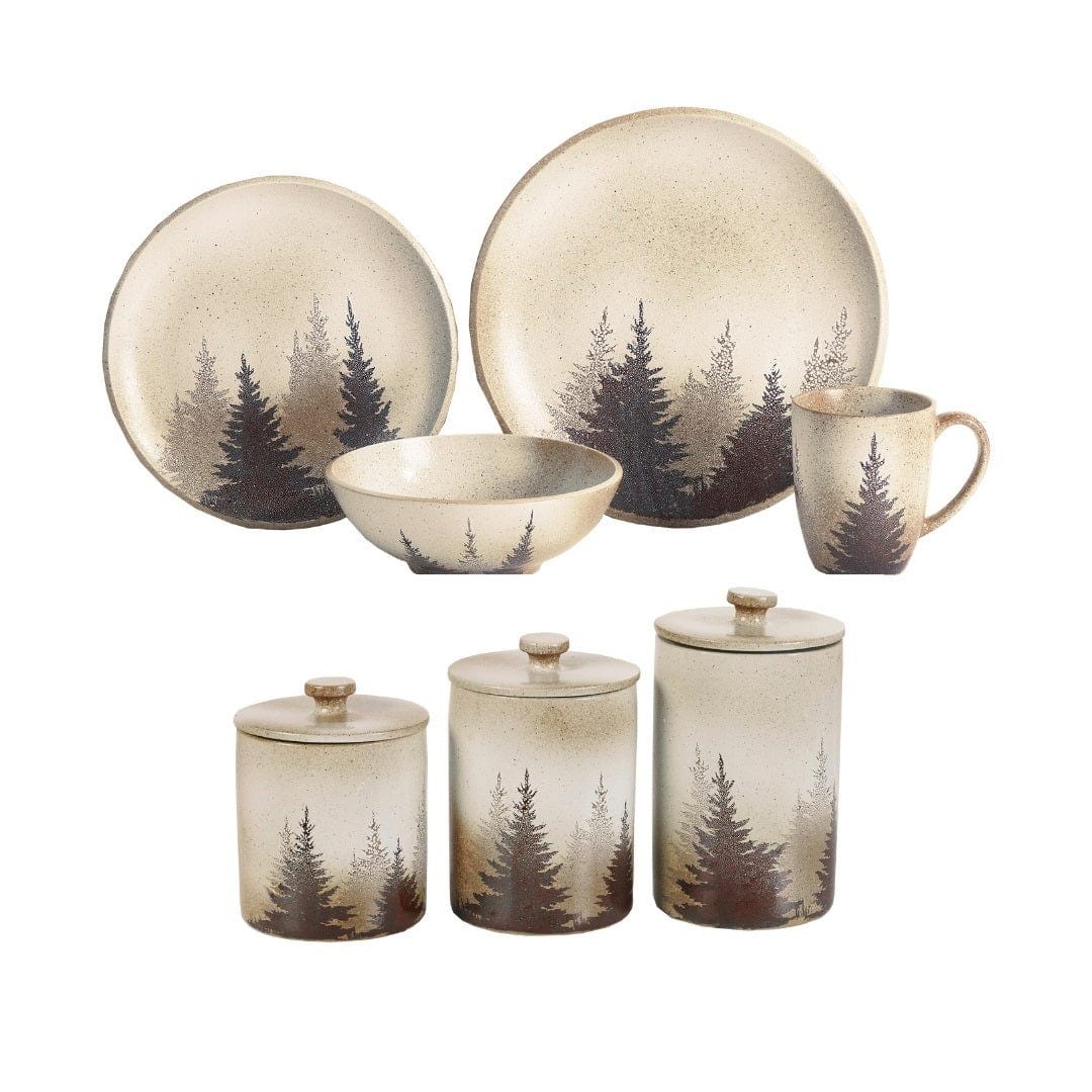 Clearwater Pines - Lodge Dinnerware & Canister Set (Set of 19) - Multi