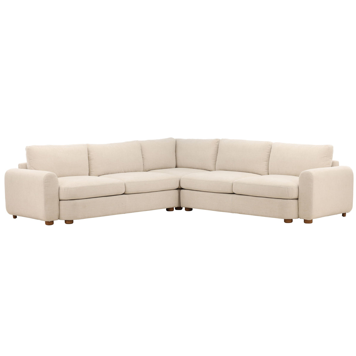 Araceli - L-Shape Sectional - Topanga Oat And Light Brown