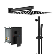 Modern Shower System With Adjustable Slide Bar, Stainless Steel And Brass Construction