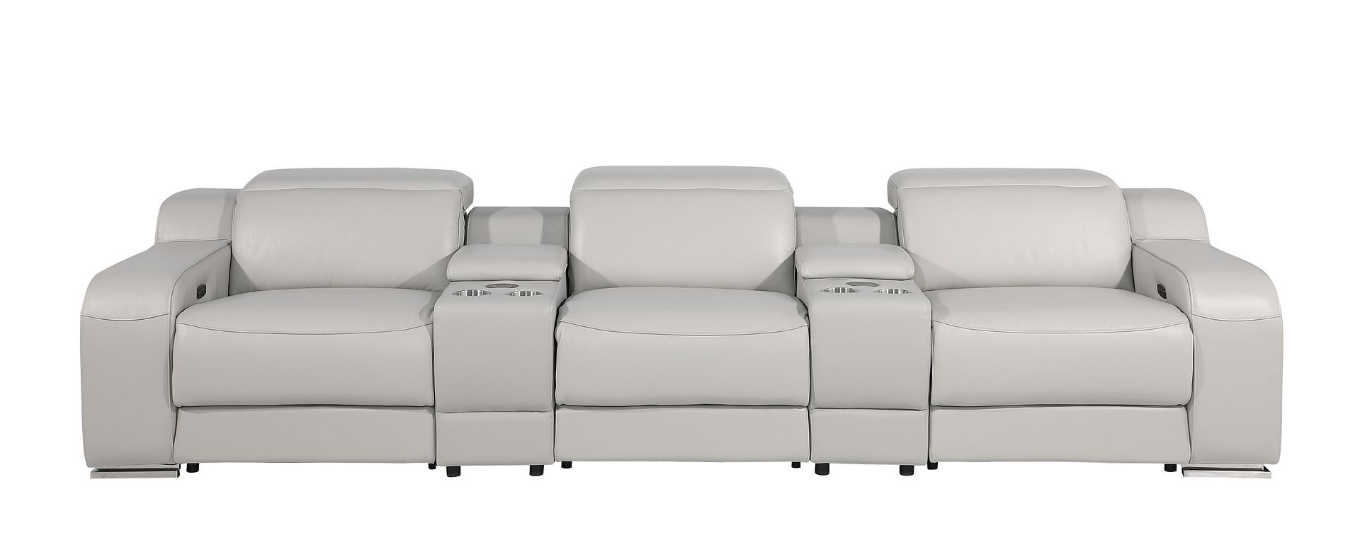 1116 - 5-Piece Modular Power Reclining Sofa In With 3 Power Recliners & Power Headrests