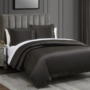 High Shine Satin - Queen Duvet Cover Set (Set of 3) - Espresso
