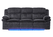 U8686 - Power Reclining Sofa With LED / Hidden Drawer And Drop Down Table - Black