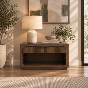 Leanna - Nightstand With Wood Top - Brown Oak