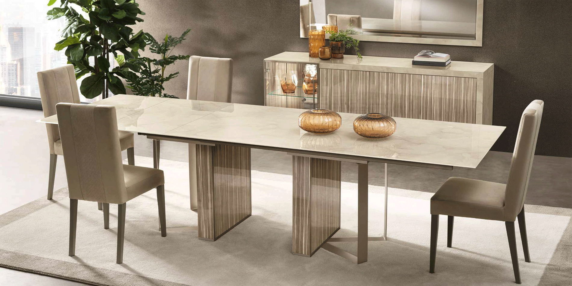 Luce - Dining Table - Beige / Light Brown