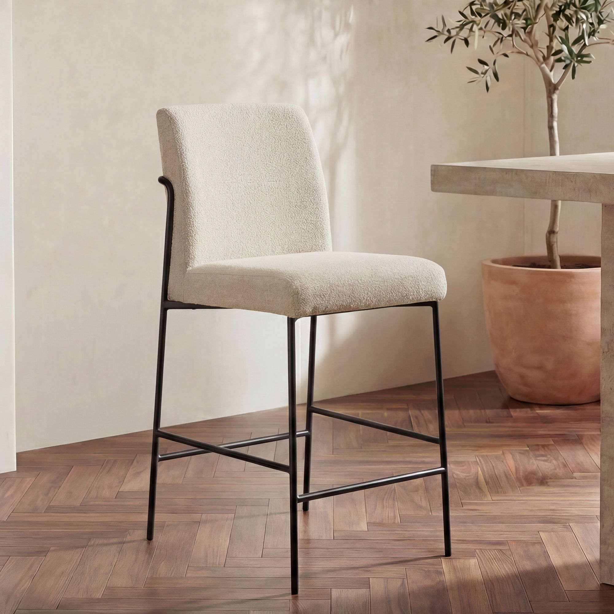 Danny - Counter Stool - Ivory / Beige