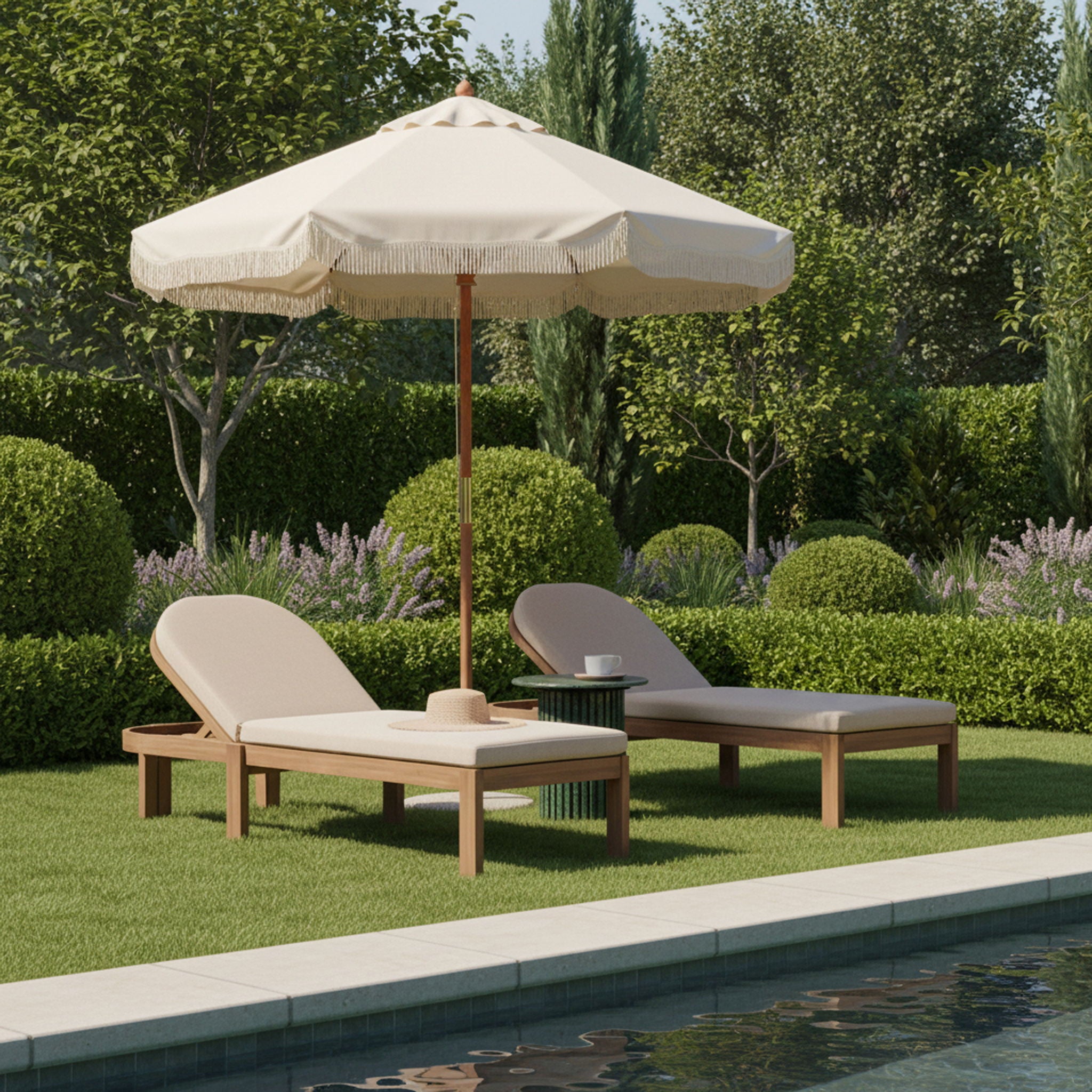 Newport - Water Resistant Fabric Upholstered Outdoor Patio Lounge Chair