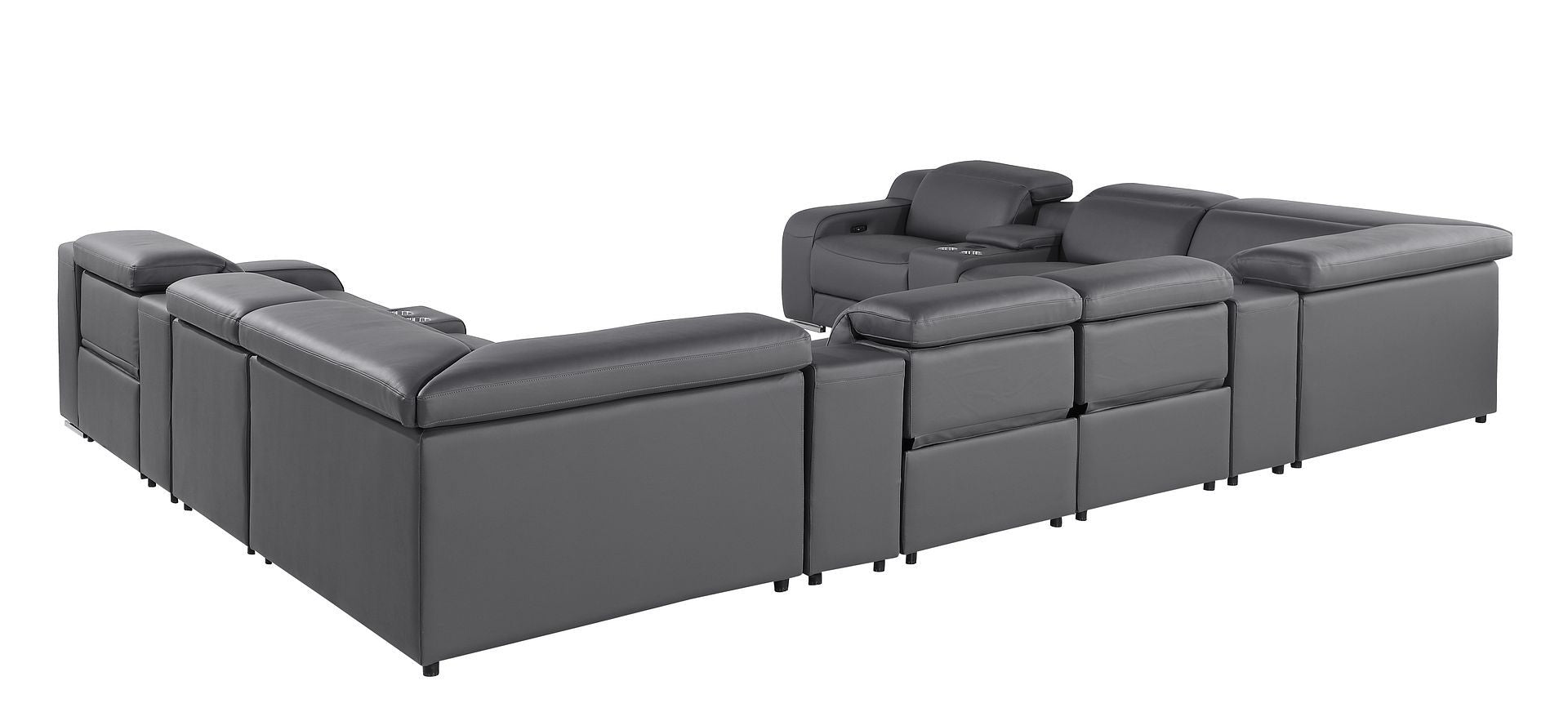 1116 - 12-Piece U-Shaped Sectional Sofa In With 4 Power Recliners & Power Headrests