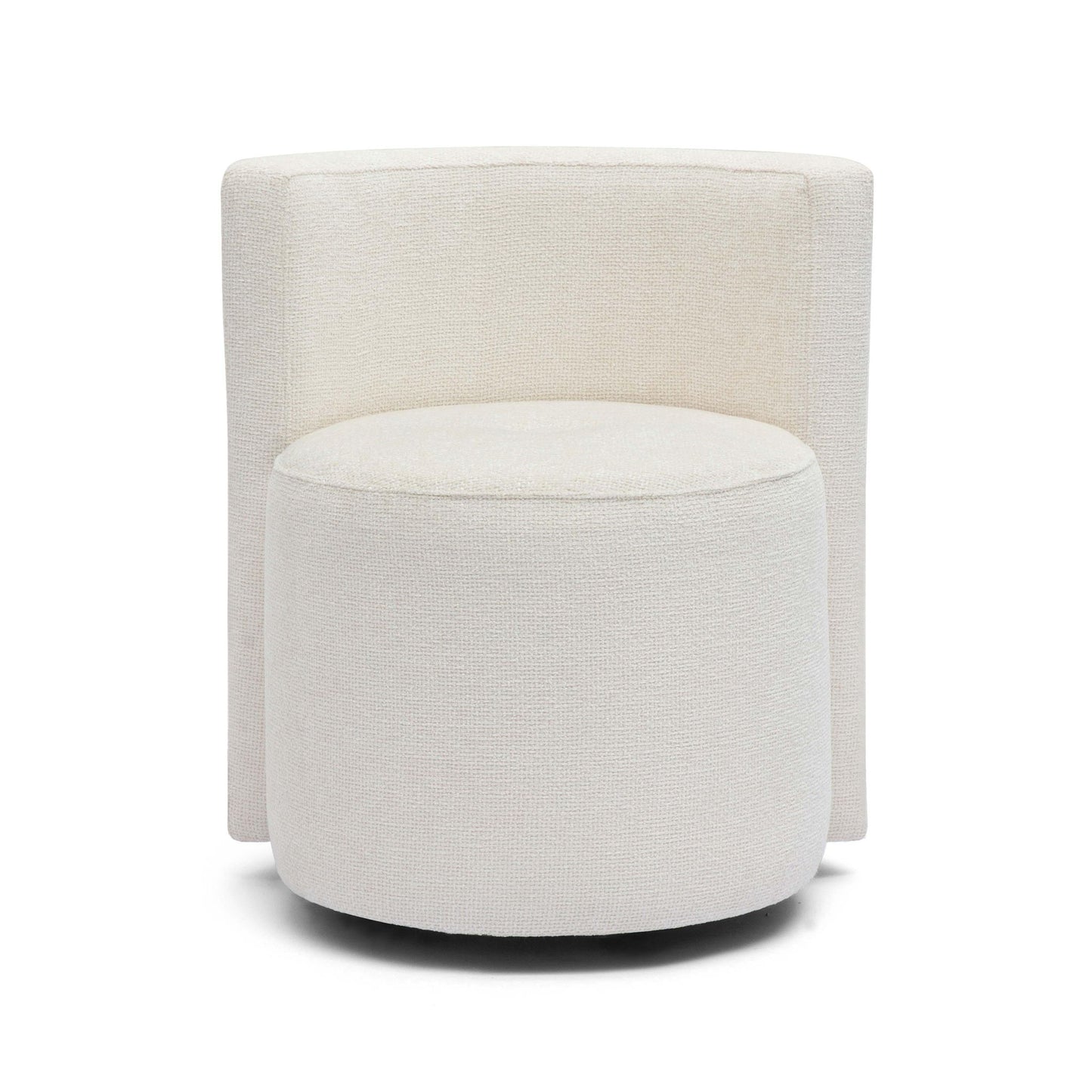 Alyssa - Chenille Rolling Desk Chair - Cream