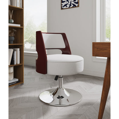 Salon - Swivel Lounge Chair 2 Tone Design With Adjustable Height And Full Swivel For Living Room - White