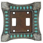 Turquoise Switch Plate - 5.5" x 4.75" Double Wall Switch Plate  - Turquoise