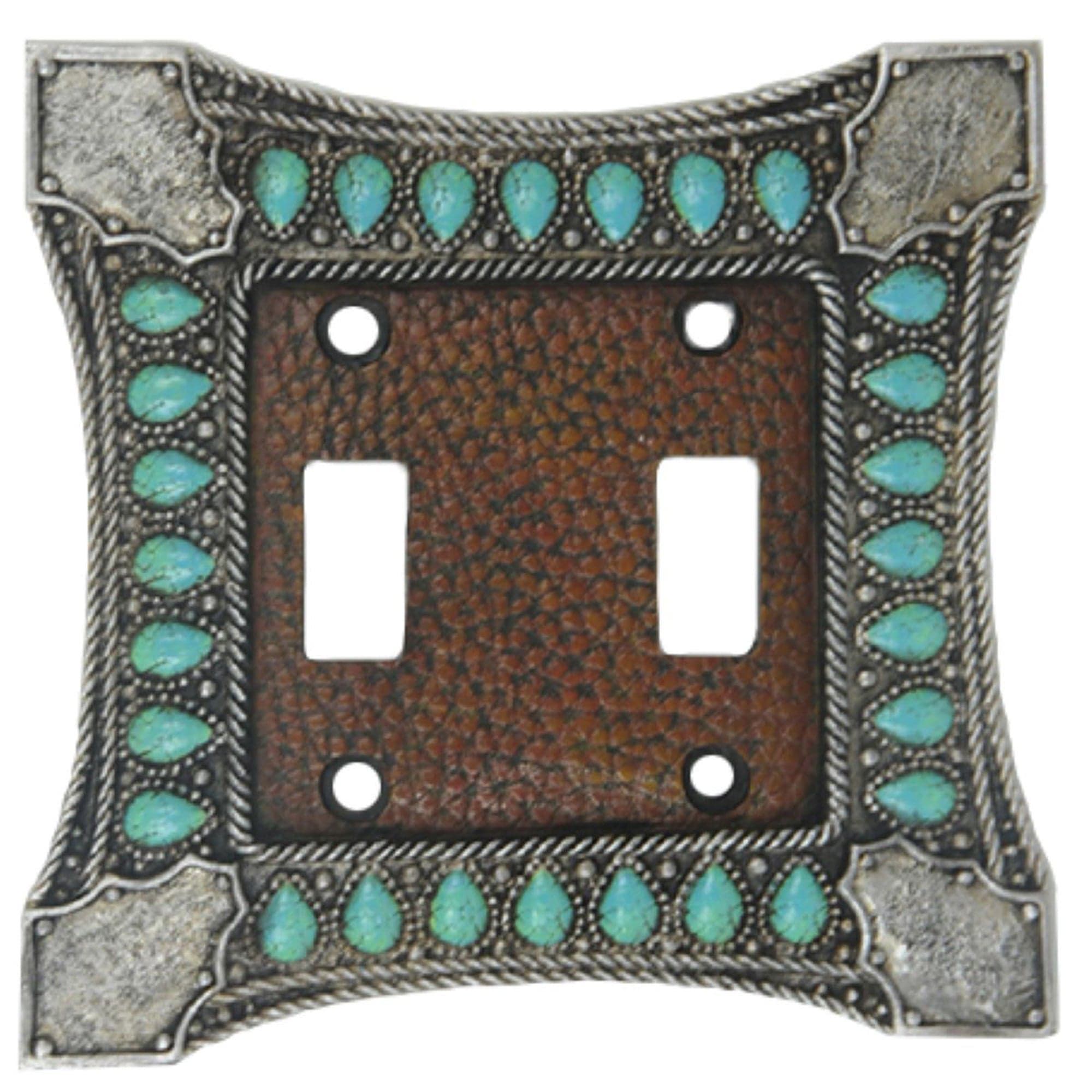 Turquoise Switch Plate - 5.5" x 4.75" Double Wall Switch Plate 4 Per Carton - Turquoise