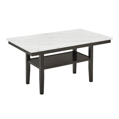 Carissa - 60" Rectangle Dining Table With Storage Shelf - Black / White