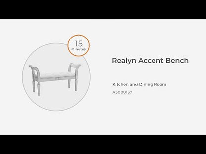 Realyn - Accent Bench - Antique White
